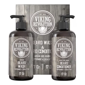 Viking Revolution Peppermint & Eucalyptus Beard Wash & Conditioner Set